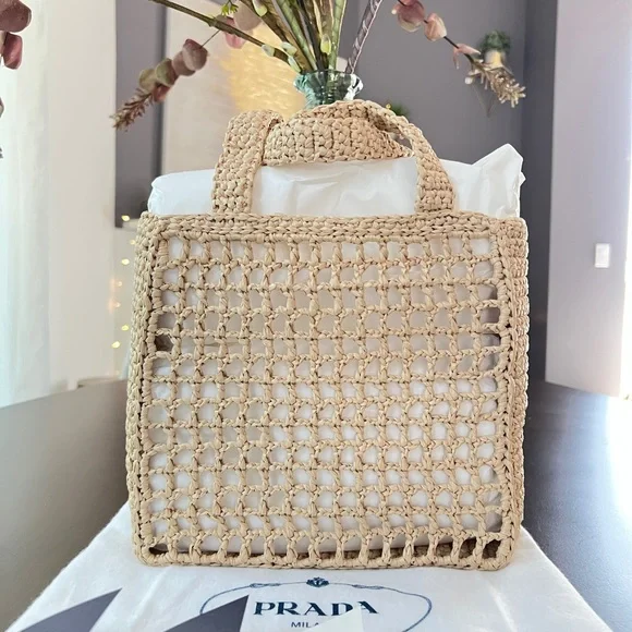 ❌❌SOLD! New Prada Raffia Small Tote - Picture 5 of 10